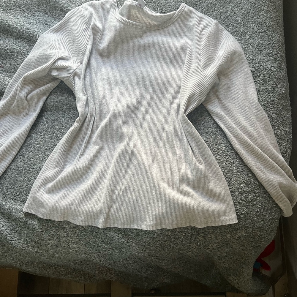 Ribbed full length slim fit top